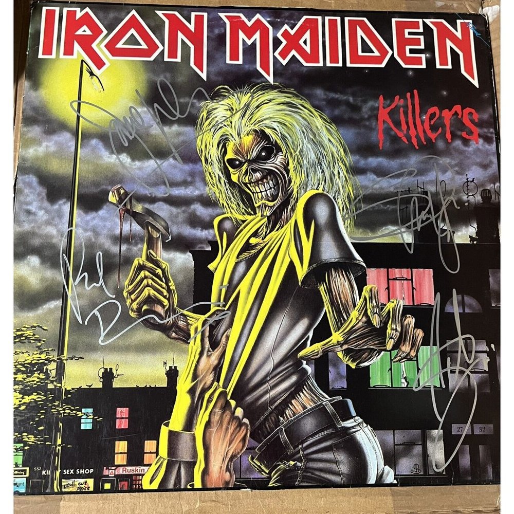 Iron Maiden Signed Killers Album Autographed Adrian Janick Steve Dave Vintage